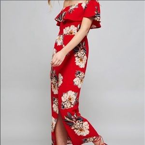 Floral Print Off Shoulder Maxi Dress NWT